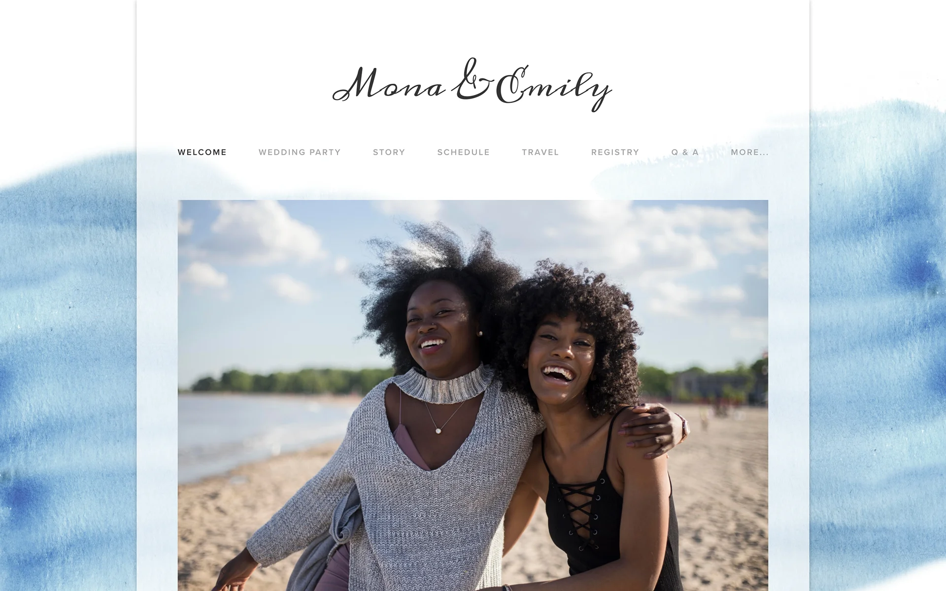Beach wedding website template