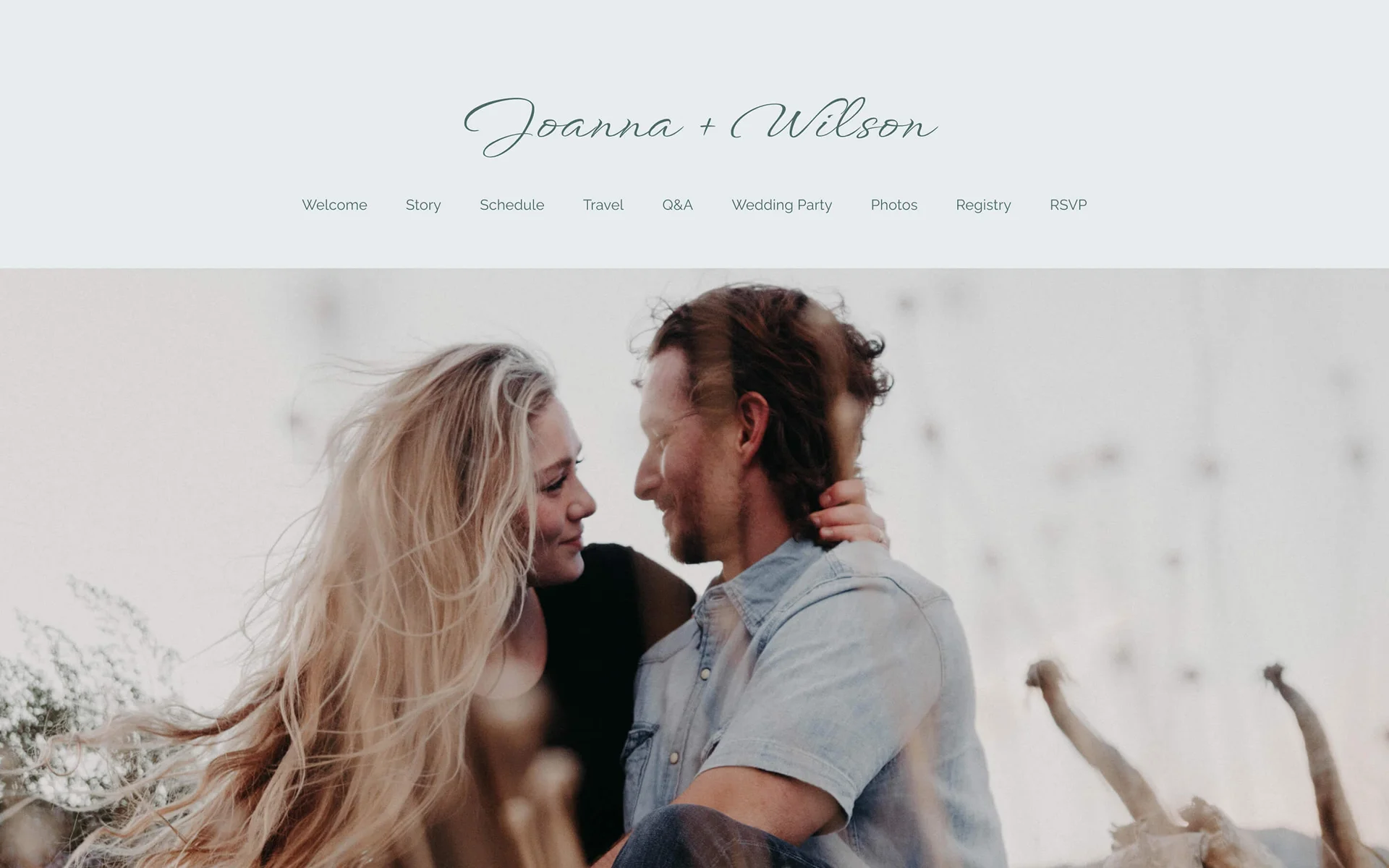 Coastal wedding website template