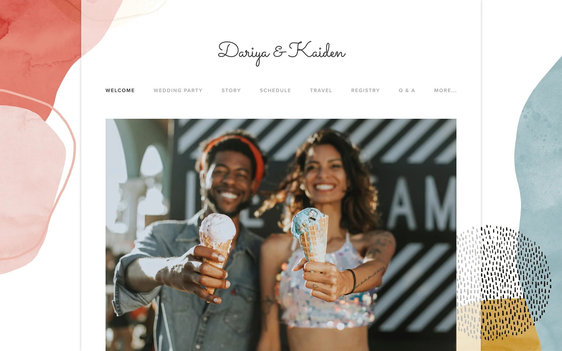 Mod Shapes Tropical wedding website template