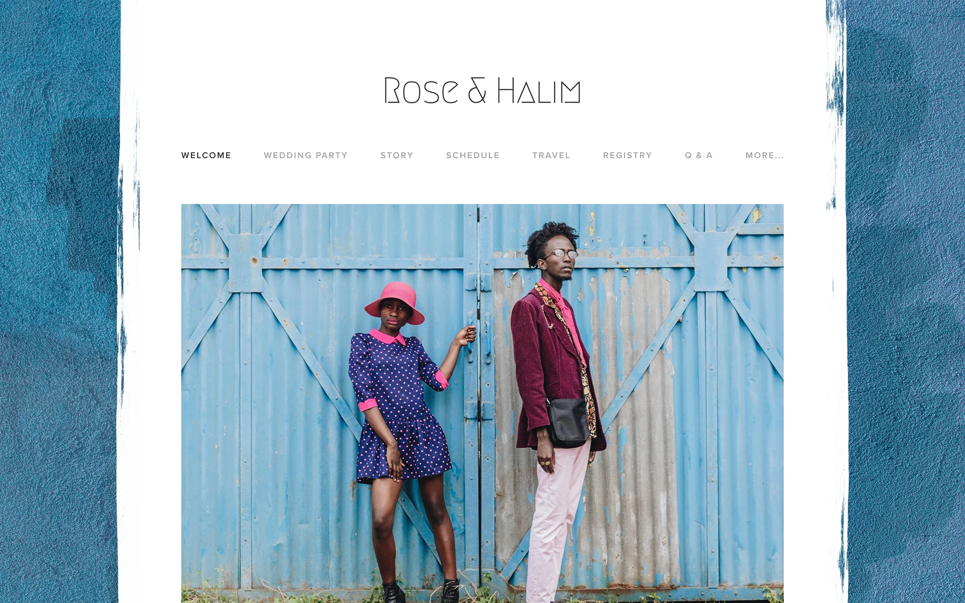 Ocean Stucco wedding website template