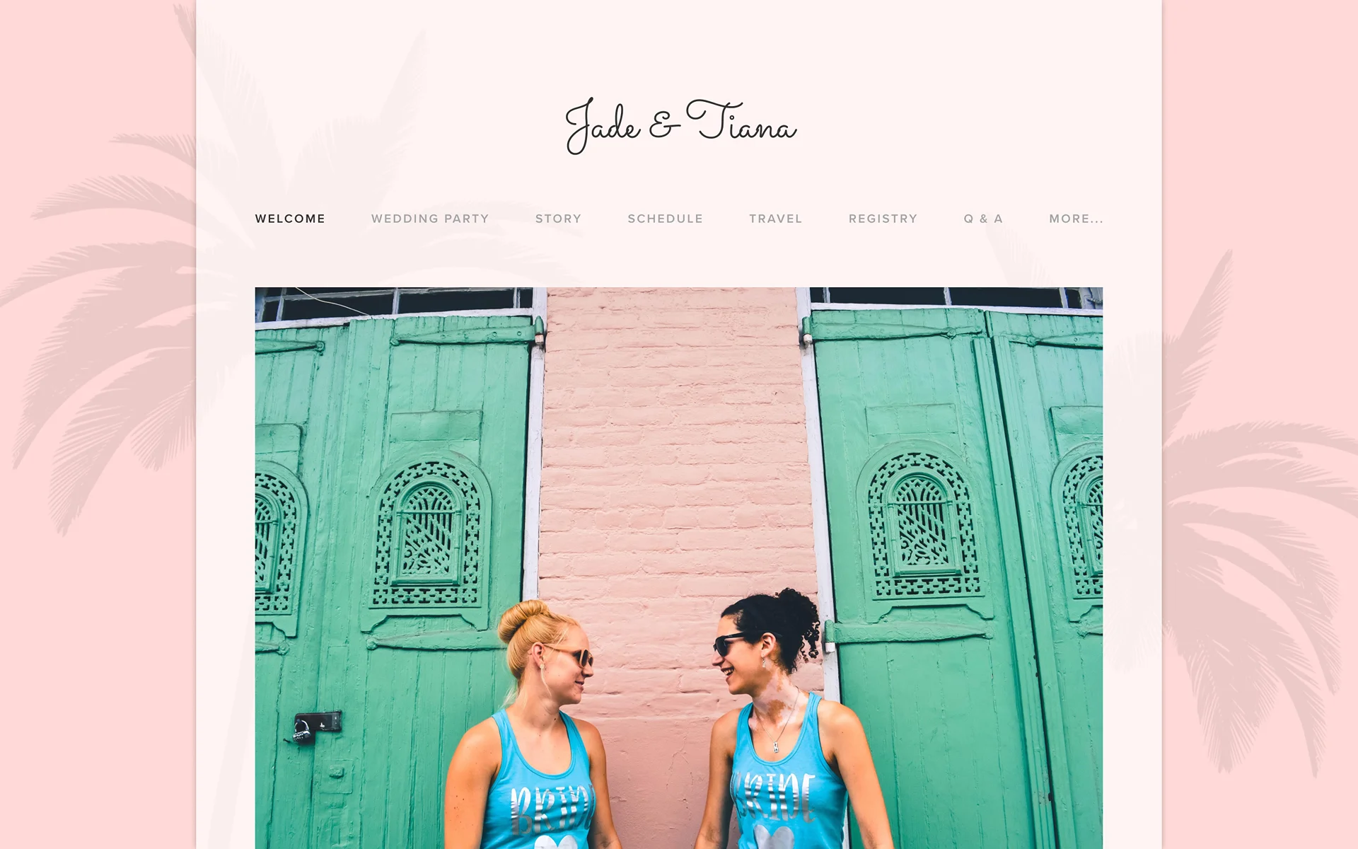 Palm Springs wedding website template