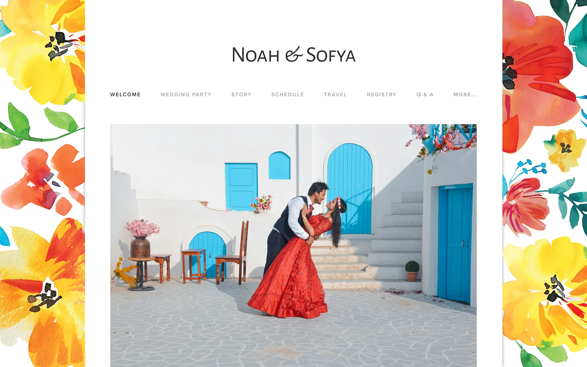 Tropical Celebration wedding website template