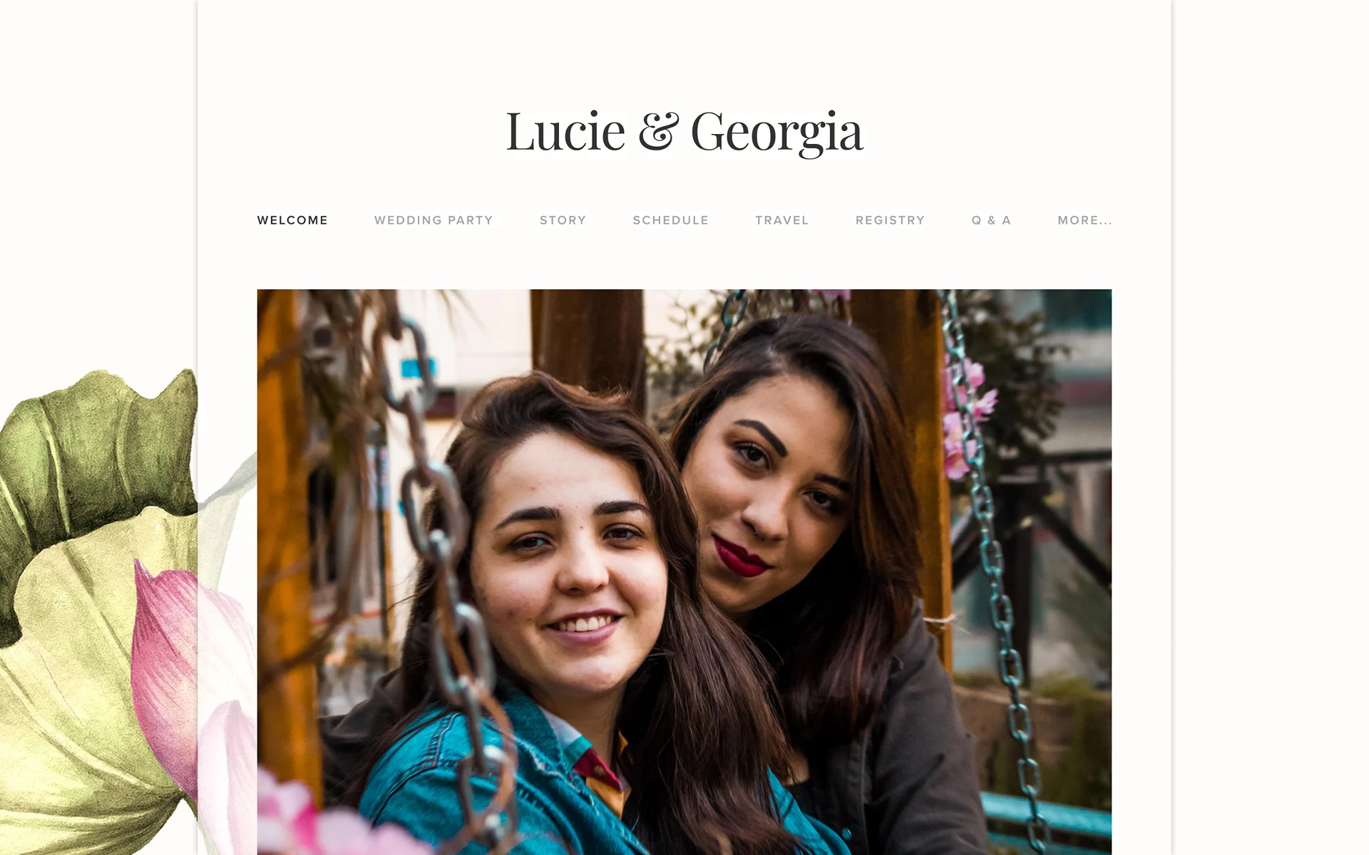Tropical Oasis wedding website template