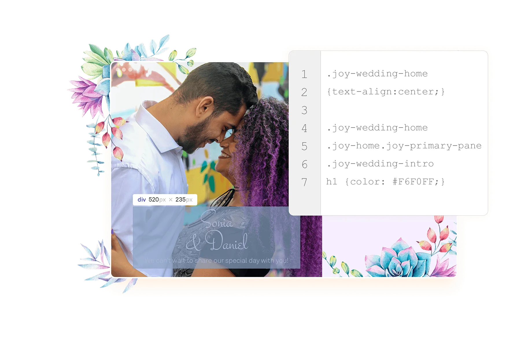 With Joy Custom Css Free Wedding Websites with RSVP, Beautiful Templates | Joy