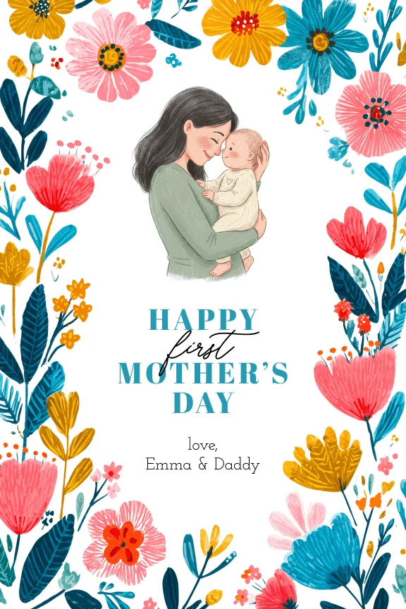 Happy first Mother's Day, painterly blooms