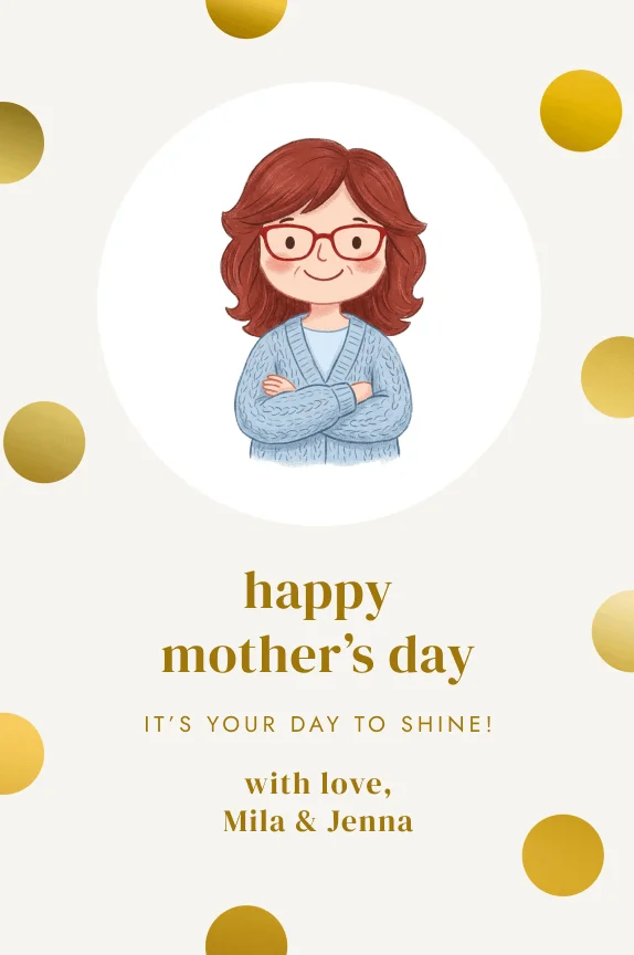 Happy Mother's Day, gold dots