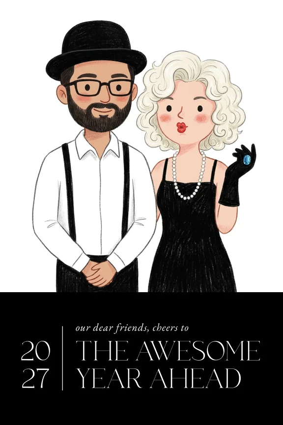 New Year's Eve glam invitation