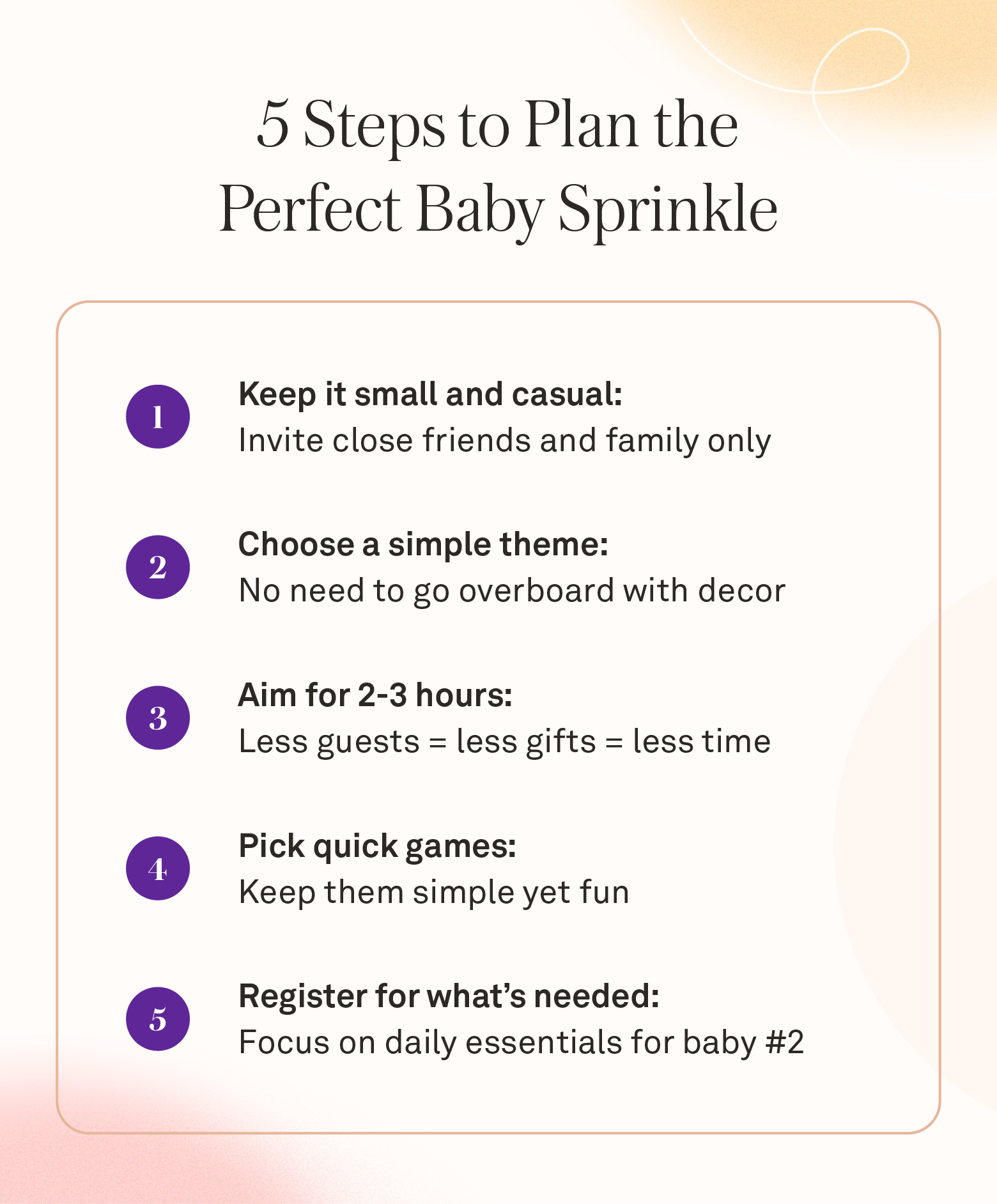 5 steps to plan a baby sprinkle