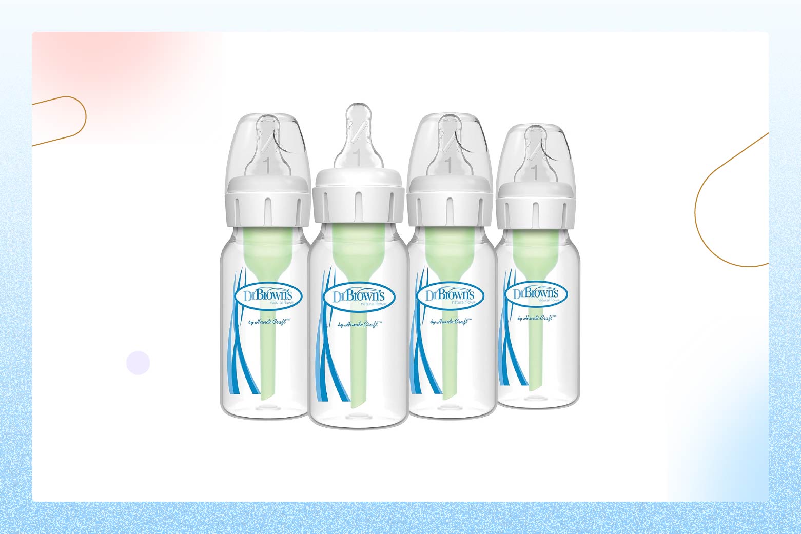 Product photo of four Dr. Brown's baby bottles