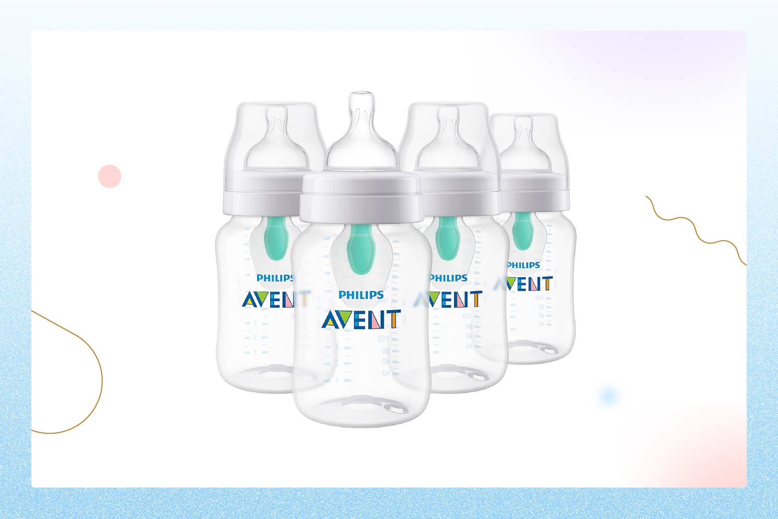 Product photo of four Philips Avent Anti-Colic Baby Bottles