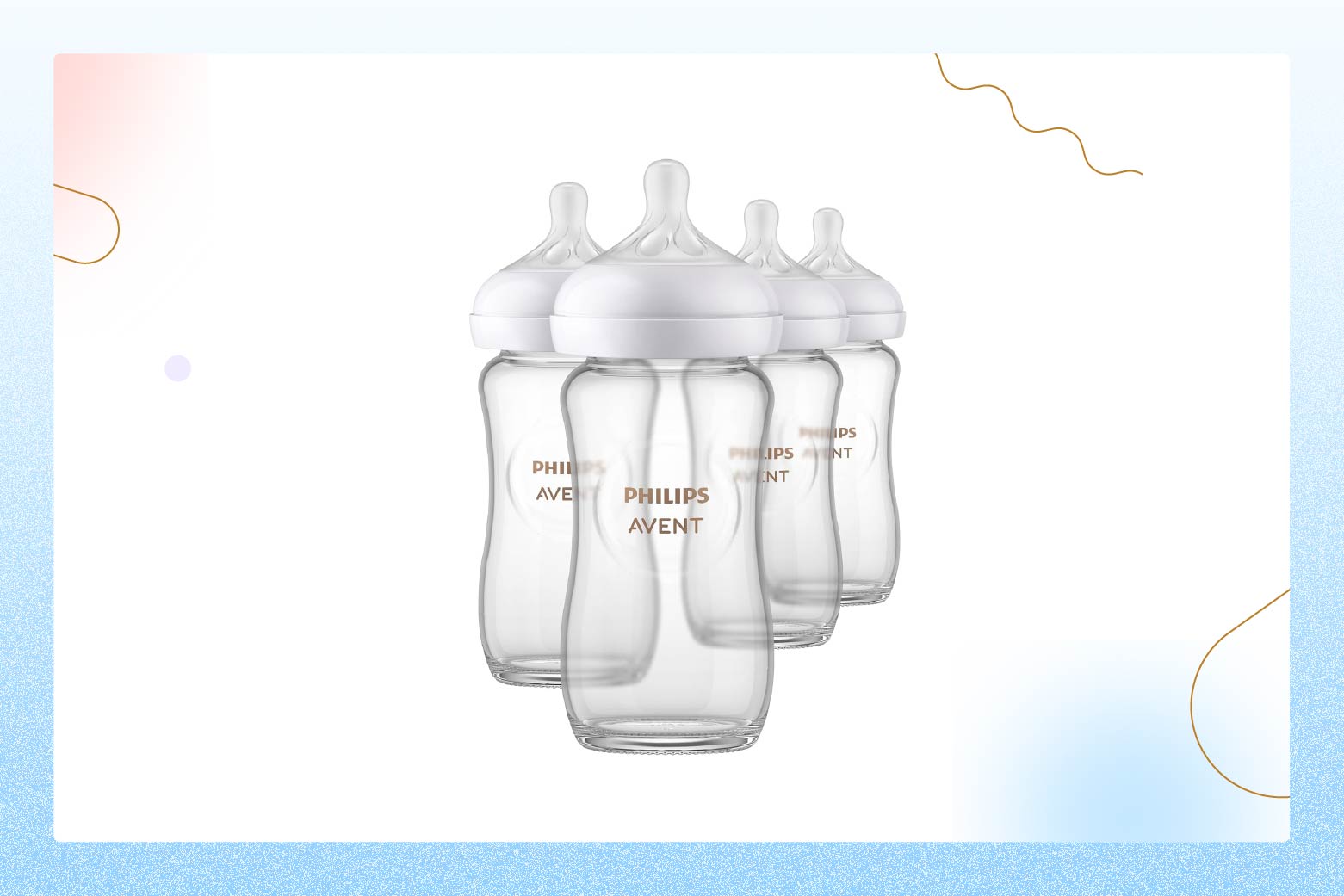 Product photo of four Philips Avent Glass Baby Bottles