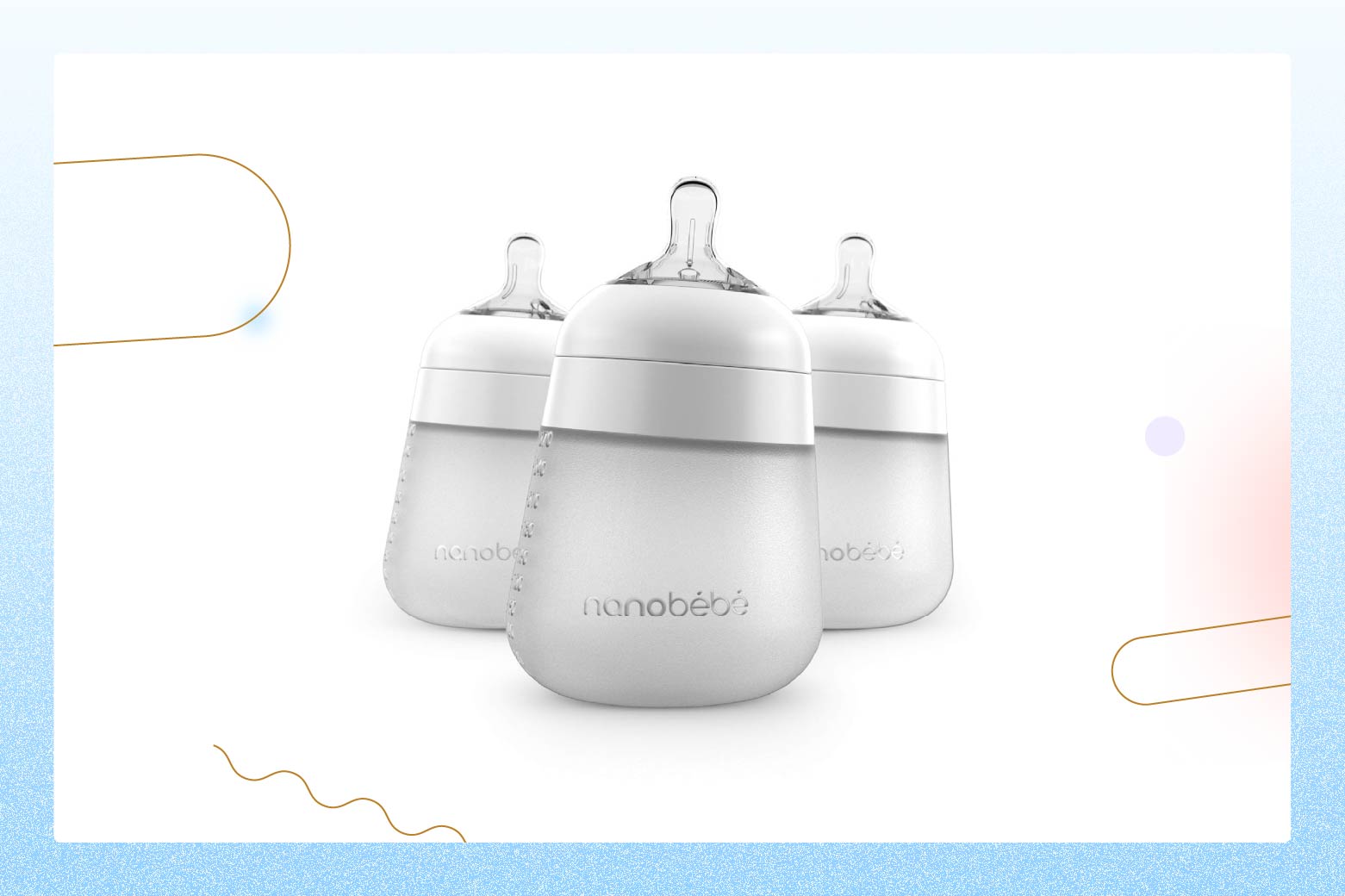 Product photo of three Nanobebe Flexy Silicone Baby Bottles