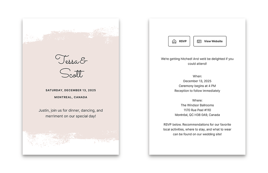 Wedding on sale invitation email