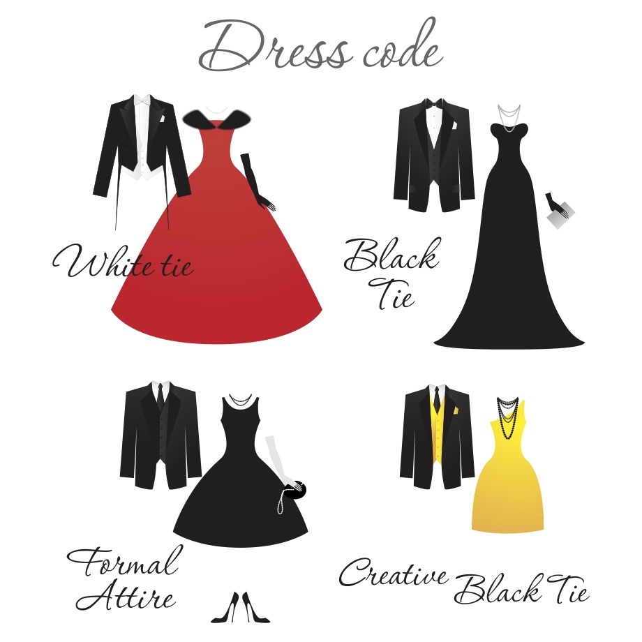 formal dress code on wedding invitation