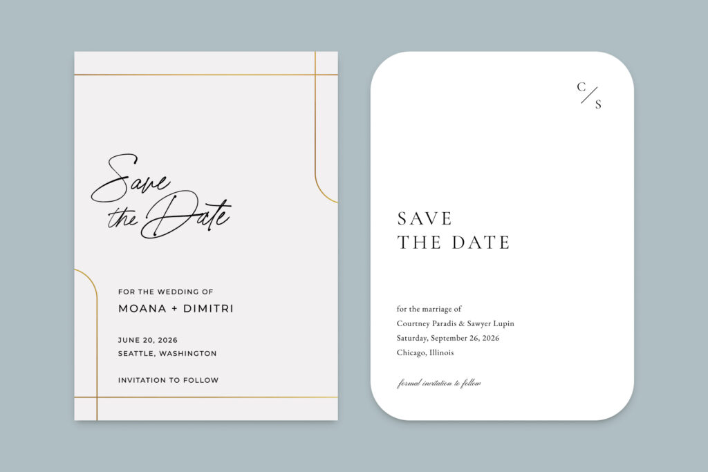 Minimal save the date idea