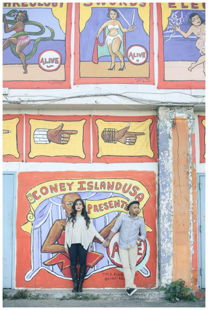 coney island engagement photo location nyc