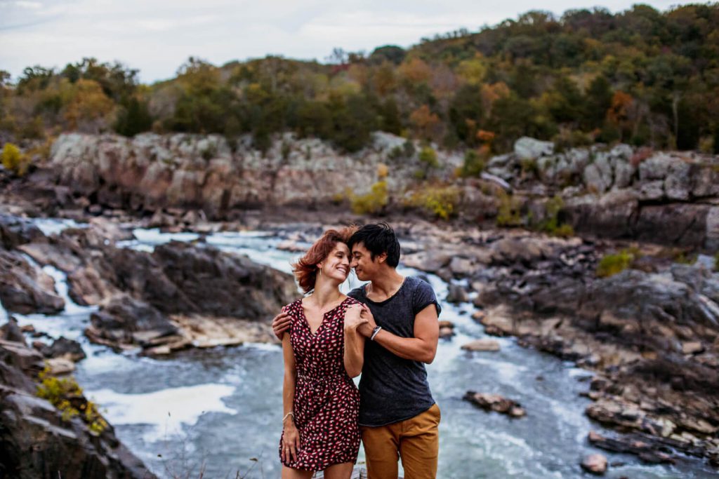 great falls national park engagement photo dc