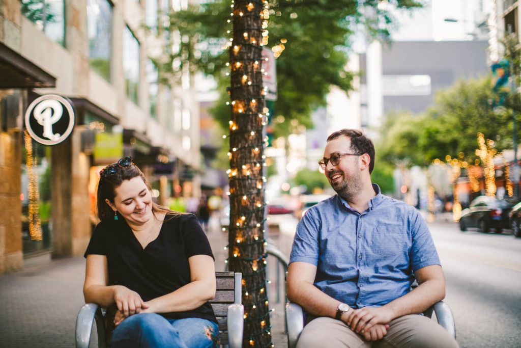 downtown austin engagement photo austin