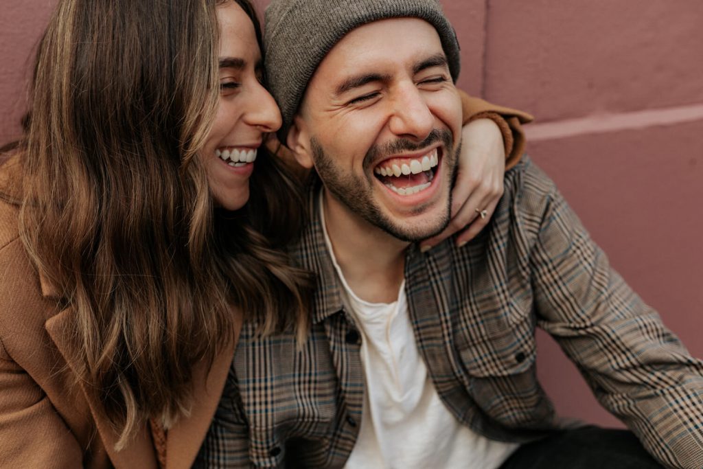 explore your favorite neighborhood summer engagement photo idea