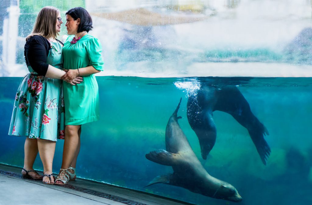 dress for the weather summer engagement photo idea