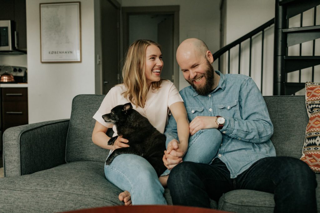 stay home summer engagement photo idea