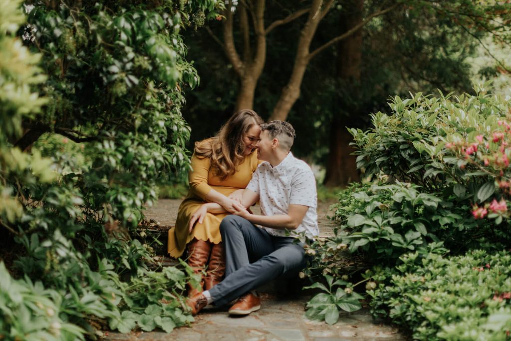 make the location meaningful summer engagement photo idea