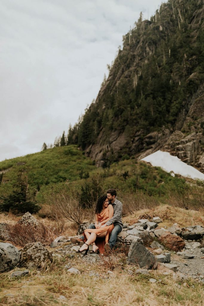seek out the mountains summer engagement photo idea