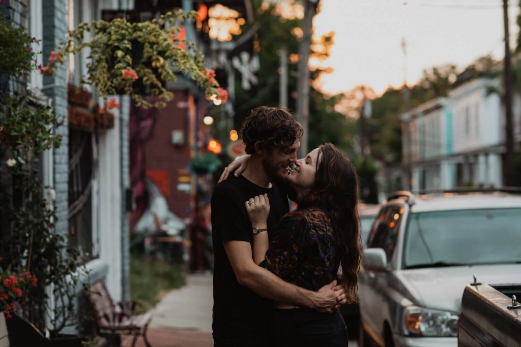 cabbagetown engagement photo atlanta