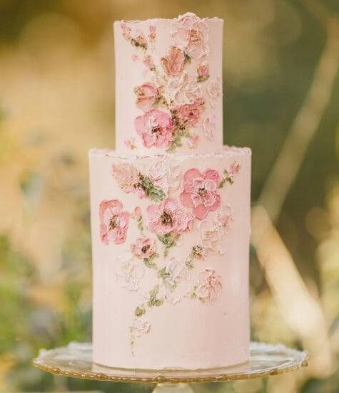 impasto floral wedding cake unique wedding cake idea