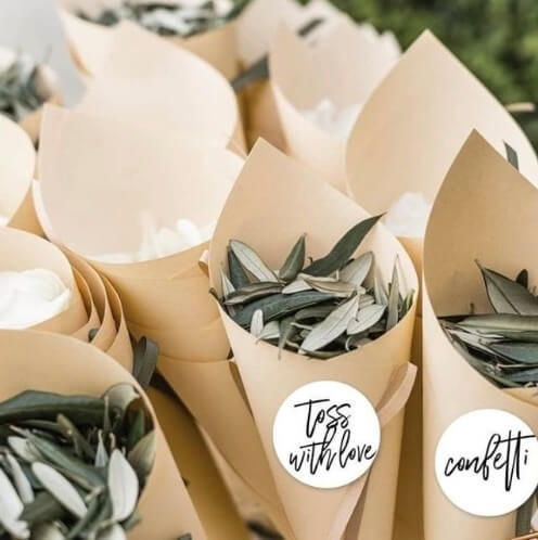 toss organic confetti green eco-friendly wedding