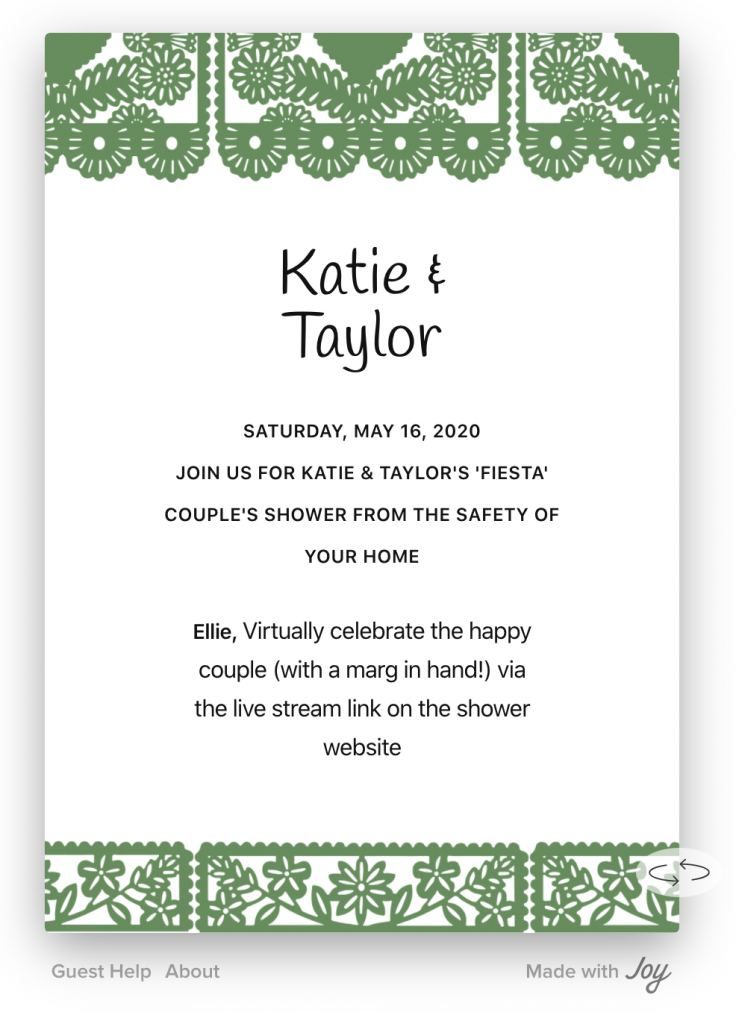 Image of digital wedding shower invitation