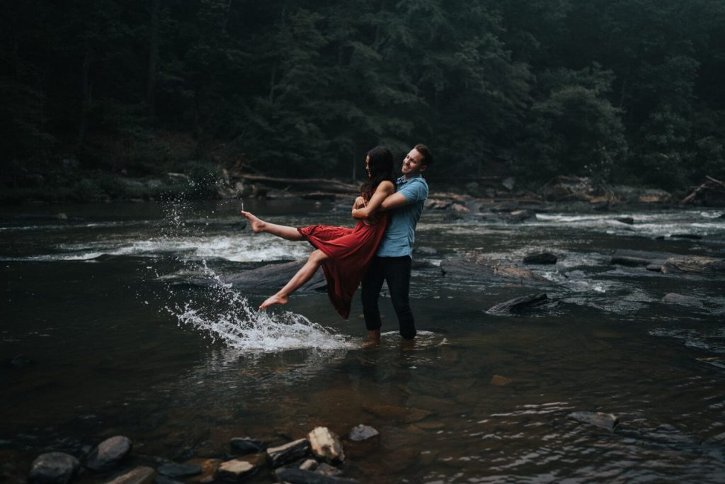 sweetwater creek state park engagement photo atlanta