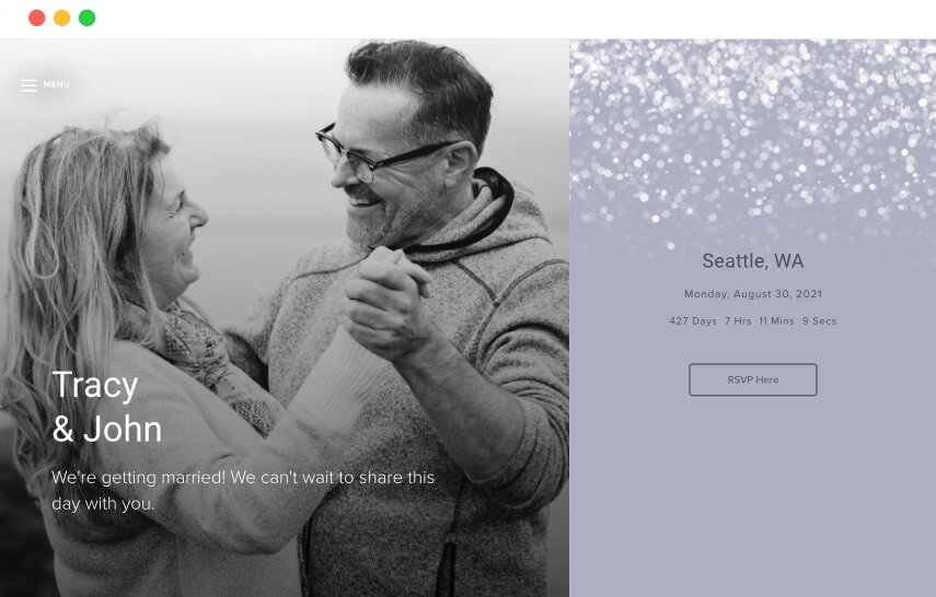 crystal dawn winter wedding website templates