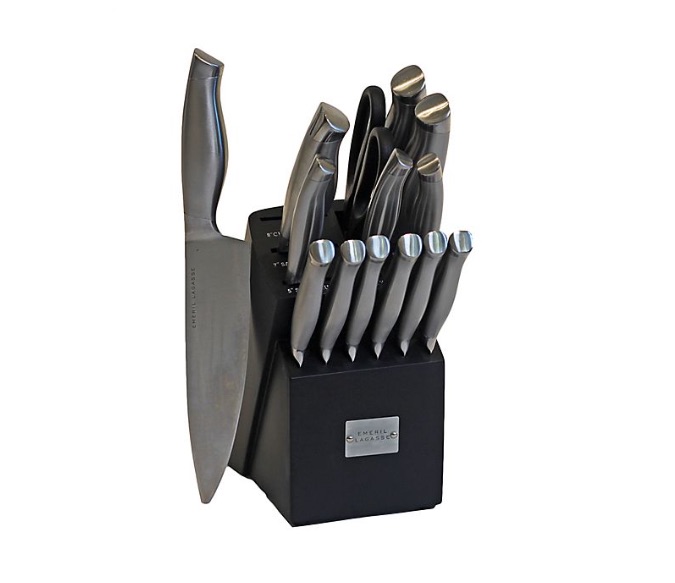 wedding registry ideas emeril 15-piece hollow handle stainless steel knife block set