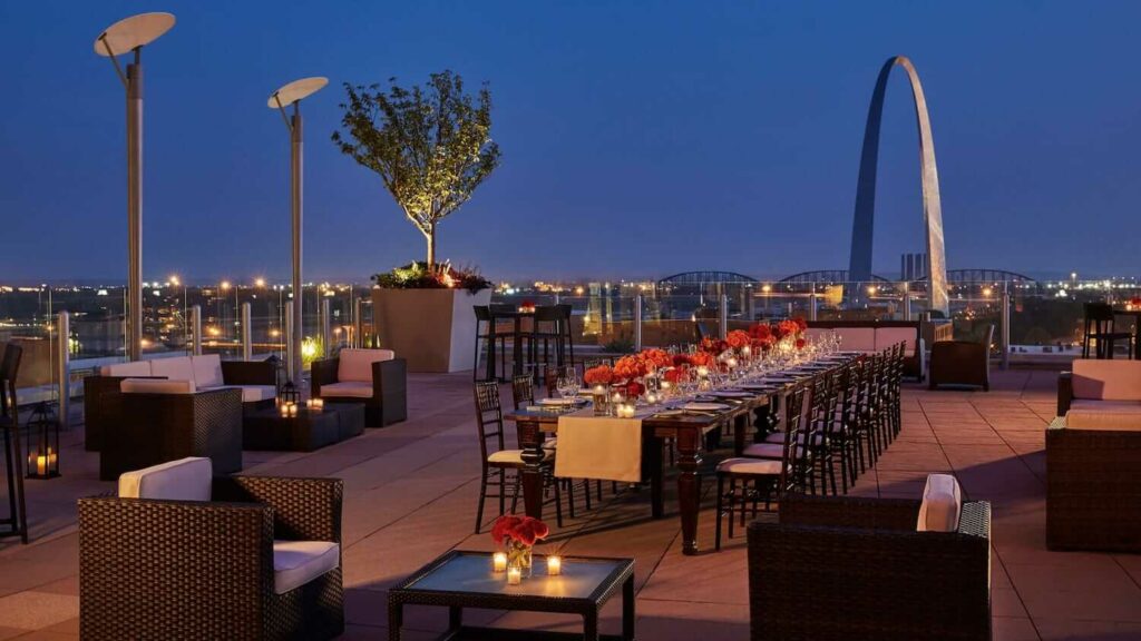 sky terrace at four seasons hotel st louis outdoor wedding venues st louis