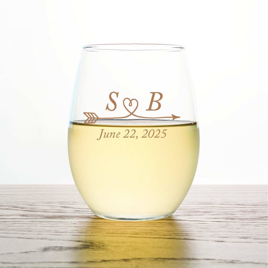 stemless wine glasses wedding favors covid-19