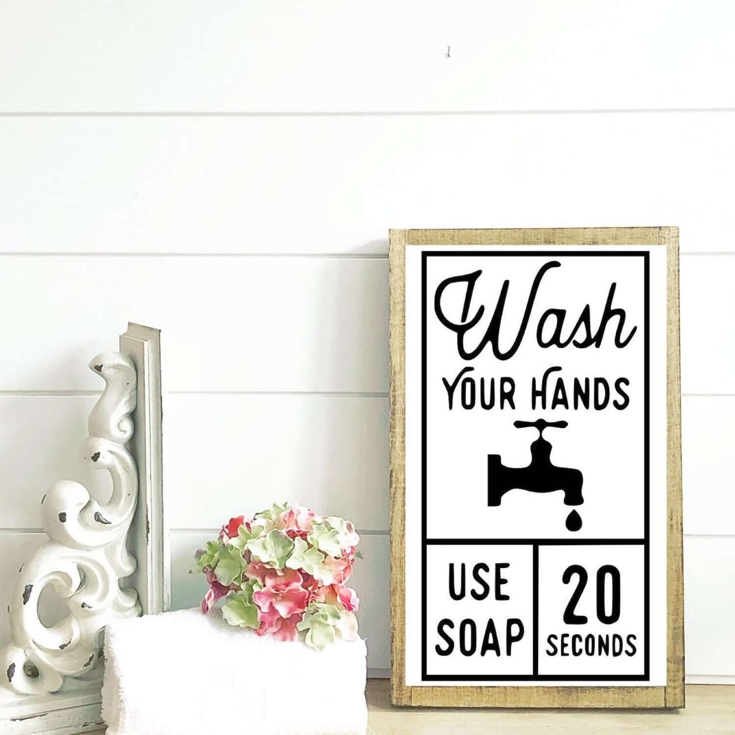 a charming wash your hands reminder