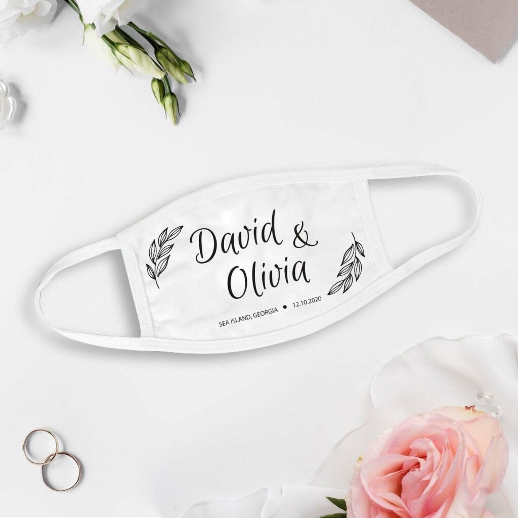 personalized face masks wedding favors covid-19