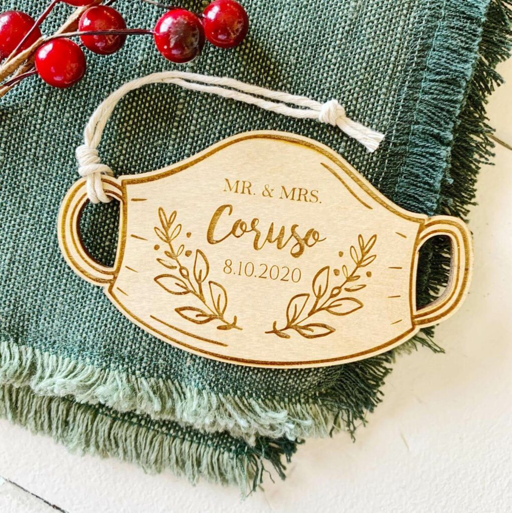 engraved christmas ornaments wedding favors covid-19