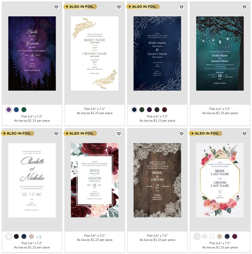 vistaprint wedding invitations