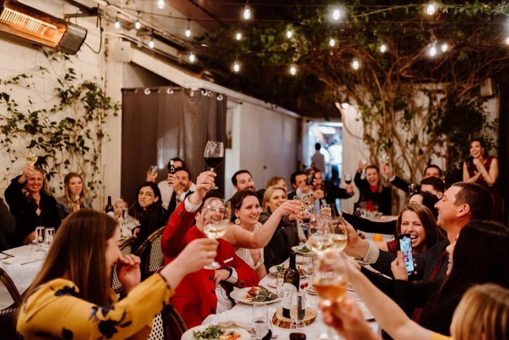 toast at a wedding reception