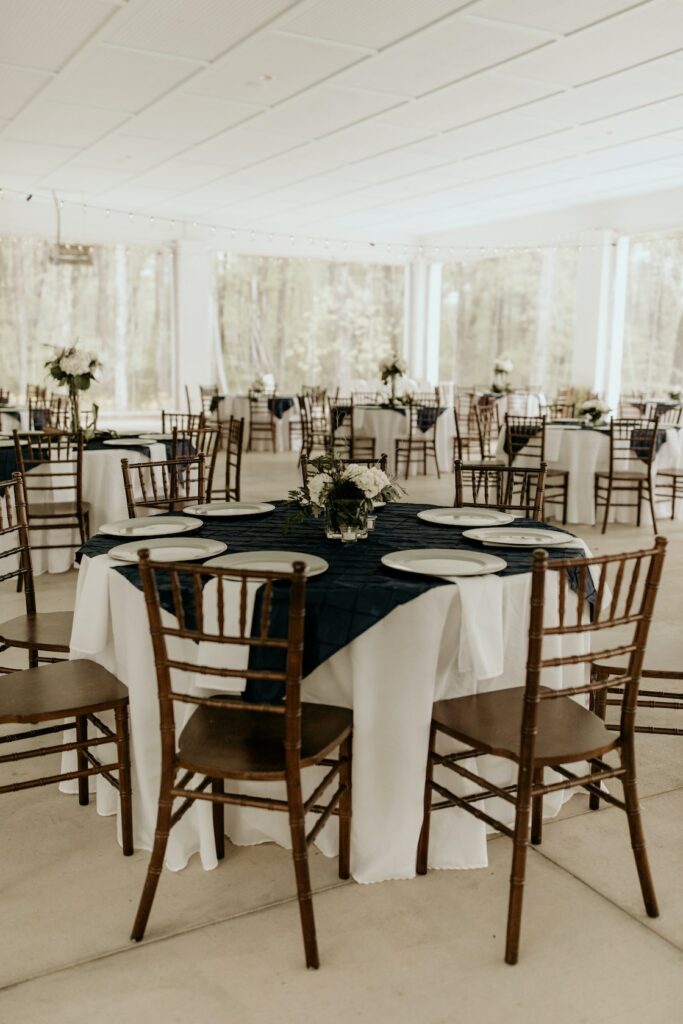 round tables at a wedding reception