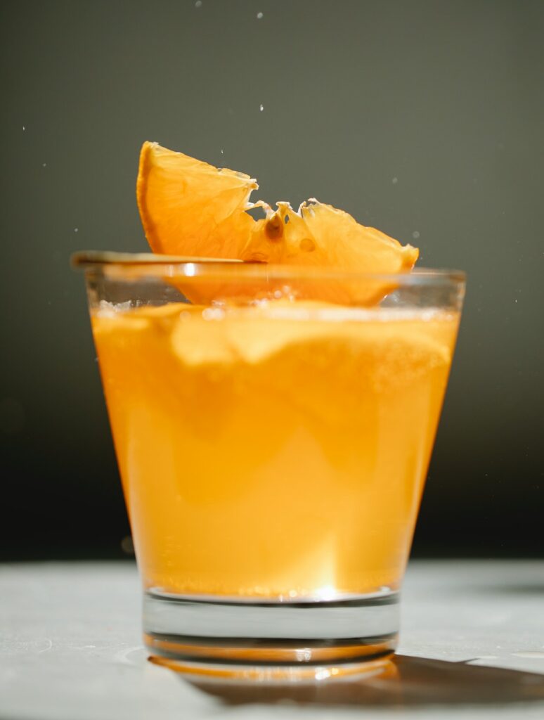 orange cocktail with orange slice