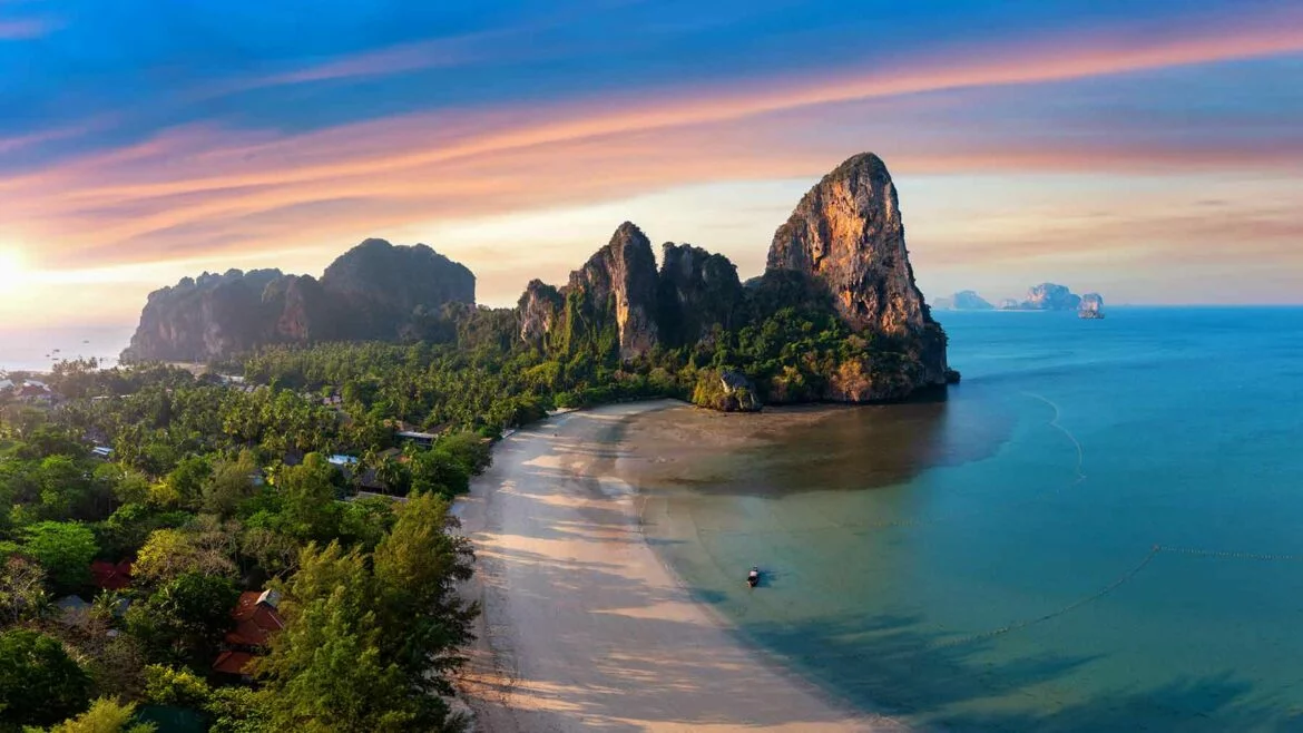 A stunning view of a beachfront honeymoon destination in Thailand