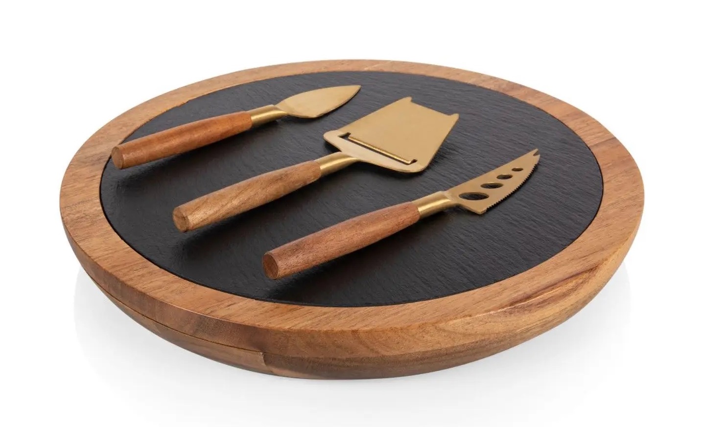 Toscana Insignia Acacia and Slate Board with Cheese Tools