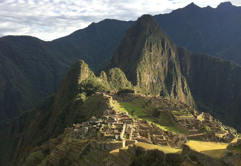 An aerial view of Sacred Valley, Peru