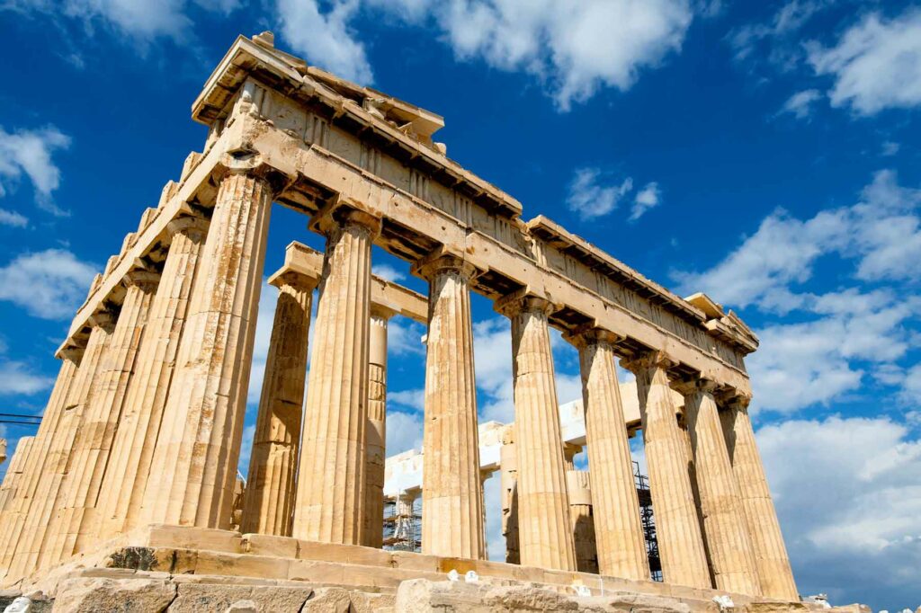 Close-up of the Parthenon at the Acropolis during daytime