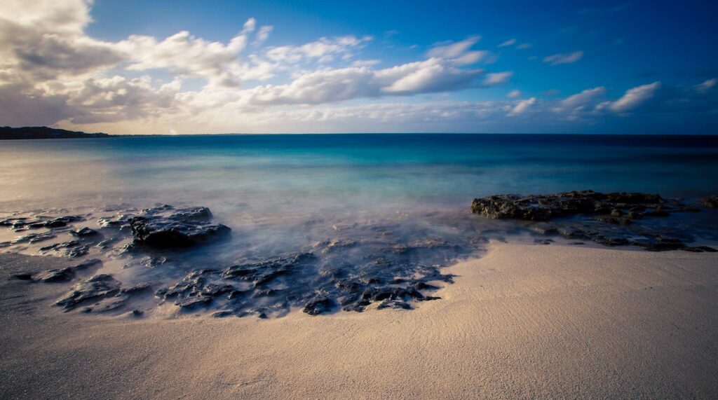 Rock formations on the sand at Grace Bay Beach in Turks and Caicos