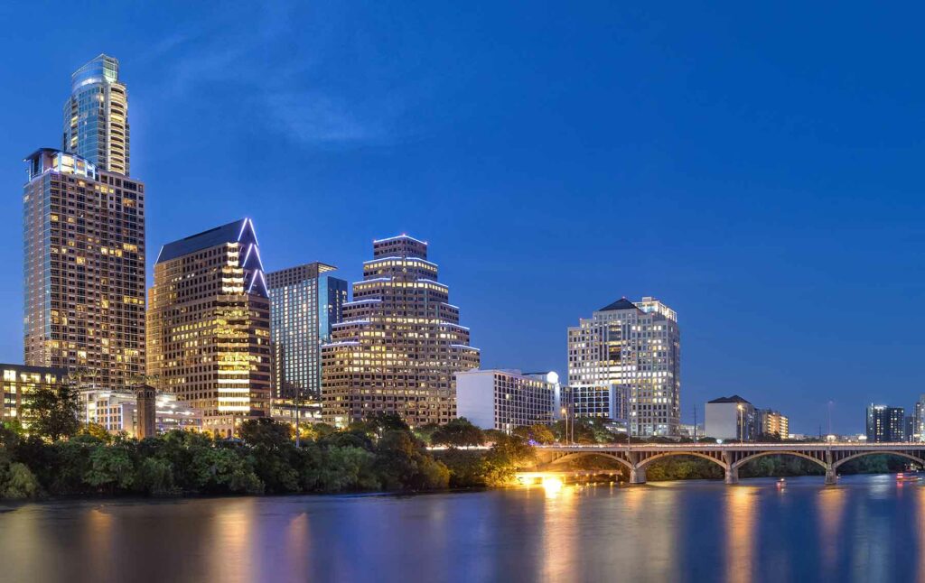 Skyline of Austin, Texas in the evening