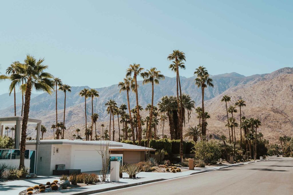 A midcentury modern building in Palm Springs, Calif.